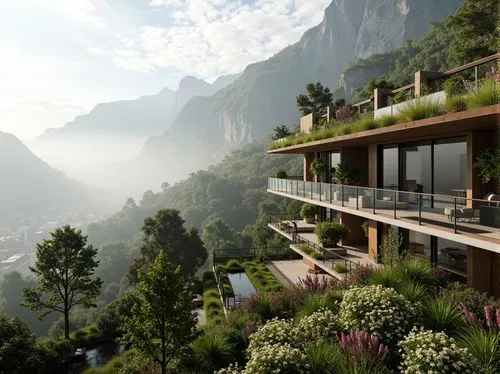 house in the mountains,house in mountains,amanresorts,mountainside,cliffside,mountain huts,luxury property,terraces,building valley,beautiful home,alpine style,alpine landscape,chalet,swiss house,lefay,roof terrace,roof landscape,switzerland chf,svizzera,alpine village