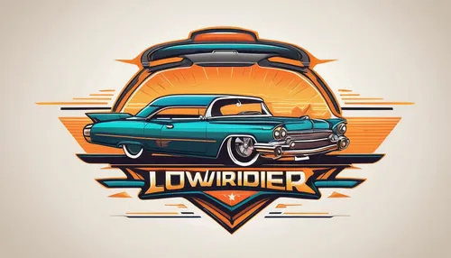 Craft a sleek and futuristic lowrider logo for a car modification shop.,sidewinder,pioneer badge,retro automobile,retro diner,low rider,golf car vector,pomade,retro vehicle,oldtimer car,oldtimer,retro