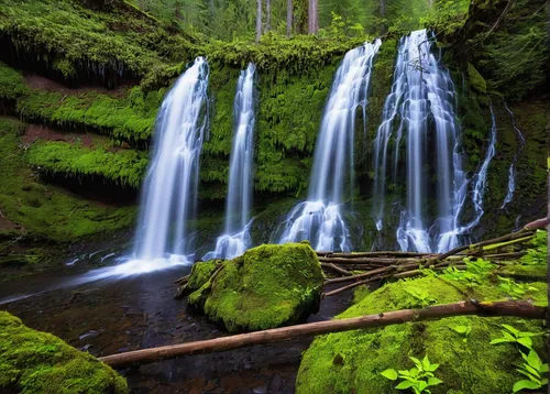 bridal veil fall,cascades,salt creek falls,green waterfall,cascading,brown waterfall,water falls,ash falls,oregon,waterfalls,ilse falls,water fall,wasserfall,a small waterfall,bridal veil,waterfall,united states national park,vancouver island,mountain stream,multnomah falls,Illustration,Paper based,Paper Based 02