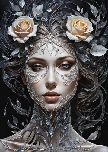 masquerade,viveros,diwata,persephone,porcelain rose,unseelie,Conceptual Art,Fantasy,Fantasy 27