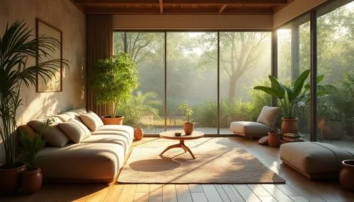 sunroom,living room,sitting room,indoor,livingroom,morning light,bamboo curtain,home interior,home landscape,cabana,tropical house,conservatory,veranda,modern room,verandah,beautiful home,japanese-style room,indoors,conservatories,bamboo plants,Photography,General,Realistic