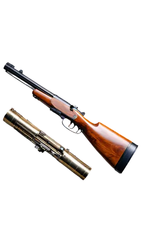 Shotgun, metallic body, detailed engravings, wooden grip, rifle scope, shells scattered around, smoke effect, dynamic pose, low-angle shot, dramatic lighting, high-contrast color tone, cinematic compo