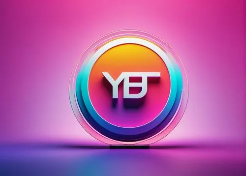 Youthful logo, vibrant colors, circular shape, bold font, uppercase letters, glossy finish, 3D effect, gradient background, neon lights, modern design, trendy style, minimalism, simple composition, ce