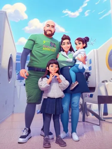 disney baymax,super dad,caper family,shanghai disney,cartoon people,herring family,my hero academia,parents with children,hero academy,the dawn family,despicable me,magnolia family,happy family,fallou