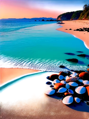 beach landscape,beautiful beaches,rocky beach,beautiful beach,dream beach,coastal landscape,beach scenery,sea landscape,seascape,seashore,pink beach,white sandy beach,sunrise beach,watercolor seashells,beach glass,zen rocks,mountain beach,balanced pebbles,background with stones,greens beach,Illustration,Japanese style,Japanese Style 07