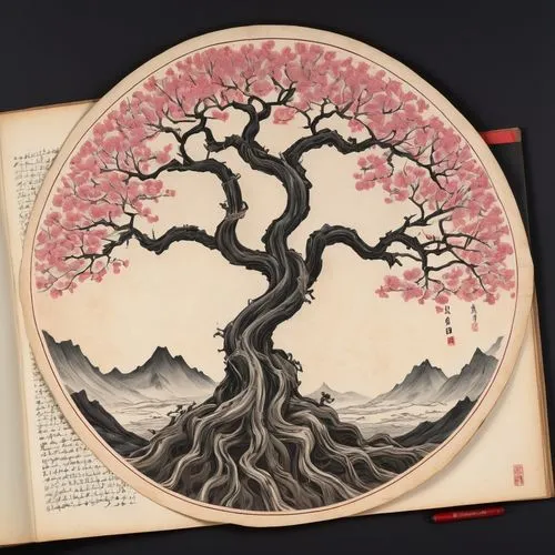 the japanese tree,cool woodblock images,japanese art,oriental painting,woodblock prints,woodblock,Illustration,Japanese style,Japanese Style 07