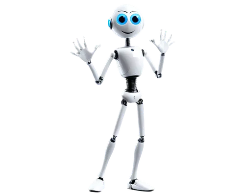 Forky robot, shiny metal body, glowing blue eyes, slender arms, three-fingered hands, white accents, circular chest plate, metallic feet, standing pose, slight tilt, futuristic design, metallic textur