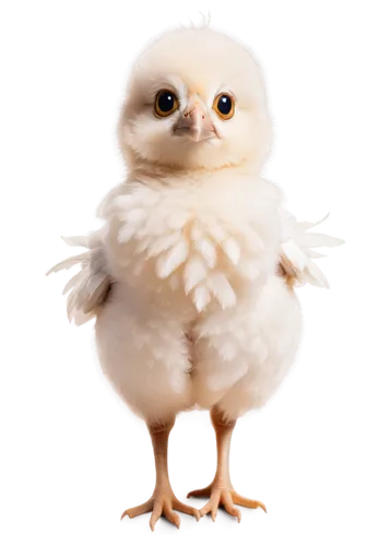 Cute chick, fluffy feathers, yellow beak, big round eyes, soft downy wings, tiny legs, standing, morning sunlight, warm color tone, shallow depth of field, 3/4 composition, gentle focus.,silkie,chick,