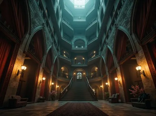 theed,hall of the fallen,labyrinthian,haunted cathedral,dishonored,hallway,corridors,sanctum,crypts,entrance hall,3d render,cathedral,gringotts,ravenloft,imperialis,sacristy,3d fantasy,castle of the corvin,threshold,bioshock