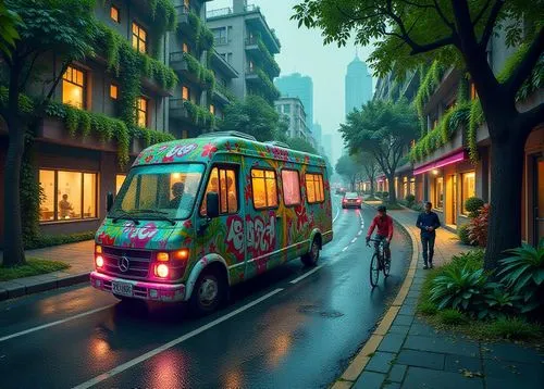 wanchai,street car,city bus,tram,cable car,rickshaw