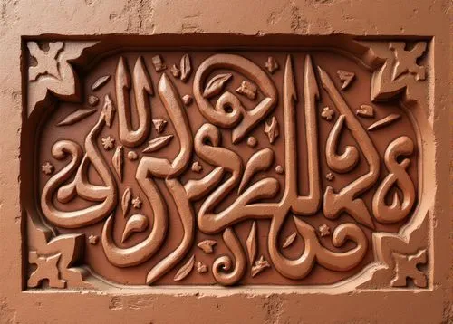 arabic script,arabic background,hrab,islamic architectural,carved wall,terracotta tiles,Photography,General,Realistic