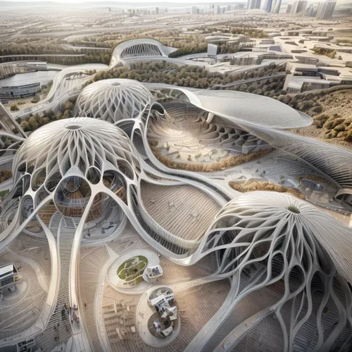 futuristic architecture,honeycomb structure,futuristic landscape,roof domes,bird's nest,dubai desert,largest hotel in dubai,united arab emirates,urban development,urban design,smart city,bird nest,bird nests,urbanization,sharjah,jumeirah,roof structures,abu dhabi,mushroom landscape,district 9