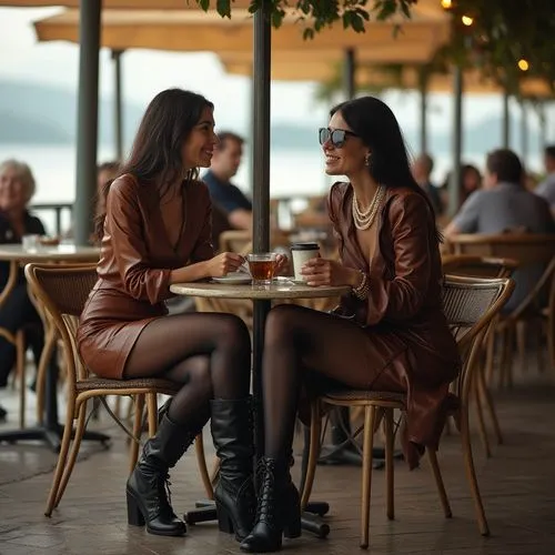 women at cafe,parisiennes,pantyhose,woman at cafe,parisian coffee,two girls,Photography,Fashion Photography,Fashion Photography 03