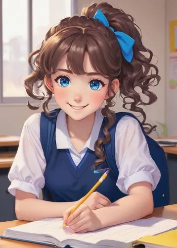 girl studying,tutor,tutoring,girl drawing,honmei choco,pen,study,child's diary,anime girl,pencil,to write,school work,academic,mikuru asahina,kawaii,mc,teacher,worried girl,classroom training,pencil icon,Conceptual Art,Daily,Daily 18