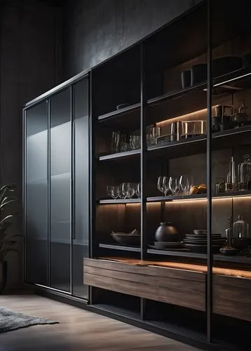 dark cabinetry,minotti,dark cabinets,gaggenau,pantry,modern kitchen interior,modern kitchen,scavolini,modern minimalist kitchen,dumbwaiter,kitchen design,walk-in closet,cabinetry,cabinets,shelving,minibar,cupboards,cupboard,metal cabinet,paykel,Conceptual Art,Sci-Fi,Sci-Fi 02