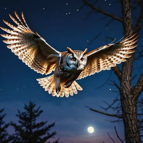 猫头鹰在月夜飞行,owl background,owl nature,nocturnal bird,owl-real,night bird,owl art,birds of prey-night,nite owl,kirtland's owl,owl,southern white faced owl,siberian owl,great horned owl,the great grey owl,