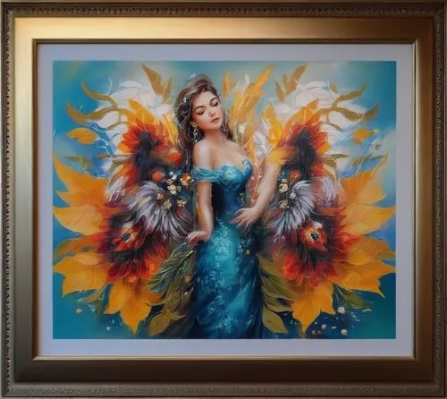 fairy peacock,baroque angel,peacock,blue peacock,floral and bird frame,framed paper,glitter fall frame,decorative art,sacred art,frame illustration,beautiful frame,quinceañera,gold frame,popular art,wedding frame,water nymph,custom portrait,watercolor frame,elsa,boho art,Illustration,Paper based,Paper Based 04