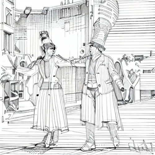 folk costumes,folk costume,cover,camera illustration,pilgrims,hand-drawn illustration,academic dress,hatmaking,garment,lithograph,traditional costume,chef's uniform,advertising figure,illustration,costume design,ancient costume,cd cover,illustrations,book illustration,workers,Design Sketch,Design Sketch,Hand-drawn Line Art