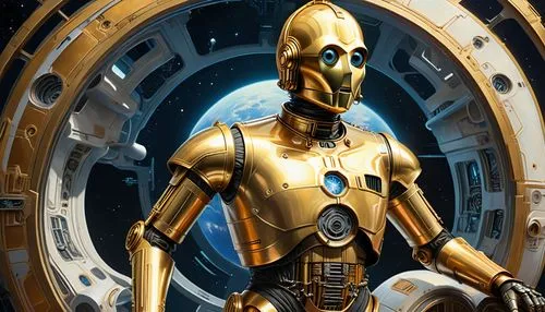 c-3po,droids,droid,cg artwork,foil and gold,gold foil 2020,yellow-gold,gold lacquer,gold paint stroke,metallic door,admiral von tromp,shiny metal,tin,golden frame,imperial,key-hole captain,chrome steel,gold wall,sci fi,emperor of space,Conceptual Art,Sci-Fi,Sci-Fi 24