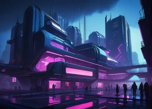 futuristic landscape,cybercity,cybertown,futuristic,cyberport,futuristic art museum,cyberpunk,metropolis,cyberia,synth,futuristic architecture,polara,cyberworld,scifi,arcology,futurist,sci - fi,fantasy city,cyberscene,areopolis,Illustration,Vector,Vector 08