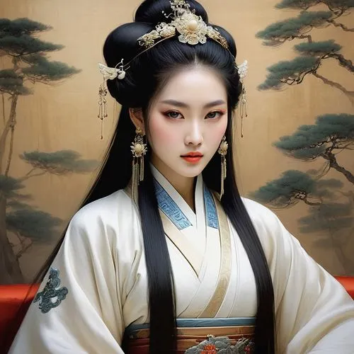 geisha girl,geiko,gisaeng,oriental princess,maiko,geisha,oiran,oriental girl,hanfu,geishas,goryeo,concubine,japanese woman,sanxia,daiyu,dongbuyeo,dongyi,kunqu,chuseok,japanese doll,Illustration,Realistic Fantasy,Realistic Fantasy 16