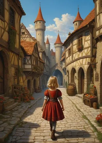 medieval street,knight village,medieval town,sylvania,townsmen,escher village,townscapes,troubador,novigrad,troubadour,transylvania,rodenburg,canterville,medieval,arenanet,old town,the old town,hamelin,aurora village,redwall,Illustration,Realistic Fantasy,Realistic Fantasy 22