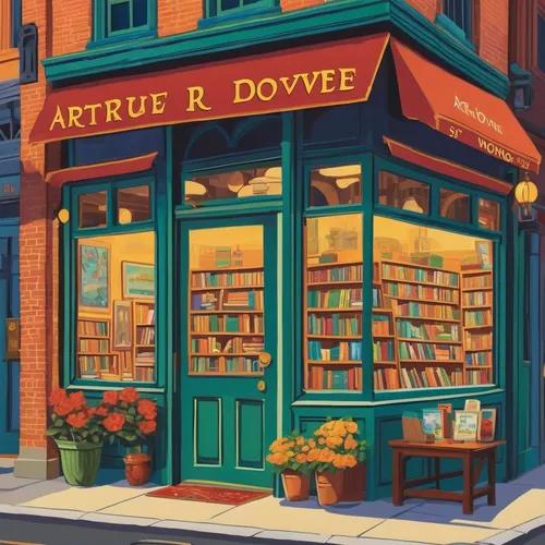 bookstore,bookshop,book store,coffee and books,flower shop,bookselling,store front,store fronts,book illustration,apothecary,mystery book cover,colored pencil background,awning,books pile,tea and books,storefront,books,aptitude,book cover,corner flowers,Art,Artistic Painting,Artistic Painting 27