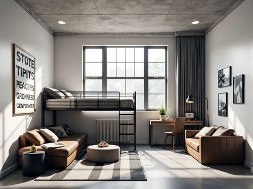 modern room,modern decor,contemporary decor,loft,roominess,an apartment,bedroom,3d rendering,apartment,lofts,interior modern design,home interior,great room,shared apartment,danish room,interior design,boy's room picture,interior decoration,sky apartment,render