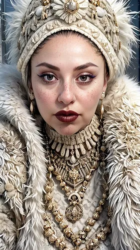 eskimo,fur clothing,fur,suit of the snow maiden,fractalius,ice queen,fur coat,ice princess,miss circassian,white fur hat,the snow queen,cruella,her,chainlink,russian doll,cruella de ville,siberian,samara,jewlry,ice