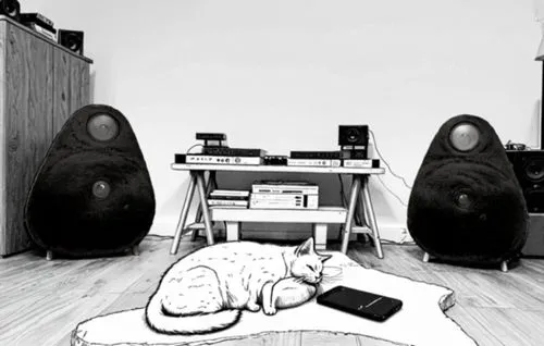 animatic,meditators,playing room,cats playing,cat and mouse,zazen