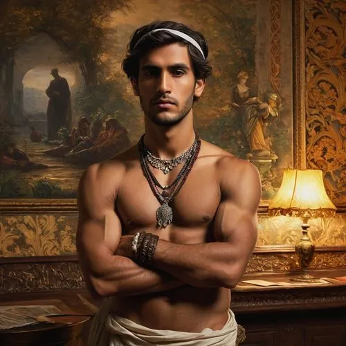 ranveer,dhruv,maharaja,nyle,pasqualino,abderahmane,Conceptual Art,Oil color,Oil Color 06