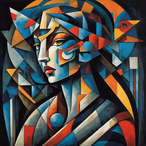 art deco woman,cubism,picasso,braque francais,woman's face,david bates,portrait of a woman,woman sitting,art deco,woman thinking,decorative figure,roy lichtenstein,young woman,head woman,woman face,woman playing,portrait of a girl,woman in the car,mondrian,woman at cafe,Art,Artistic Painting,Artistic Painting 45