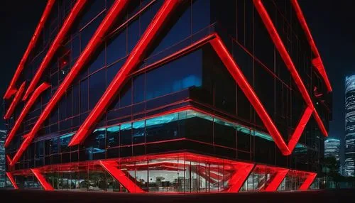 night view of red rose,medibank,tschumi,aotea,koolhaas,gensler,toronto city hall,barangaroo,luminato,red matrix,costanera center,glass facade,zeil,libeskind,hongdan center,redlined,hudson yards,adjaye,glass building,westpactrust,Illustration,Realistic Fantasy,Realistic Fantasy 32