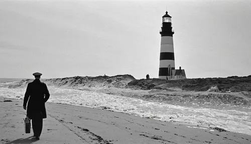 electric lighthouse,hatteras,daymark,rubjerg knude lighthouse,lighthouse,point lighthouse torch,pigeon point,provincetown,petit minou lighthouse,man at the sea,breton,dungeness,westerhever,light house,crisp point lighthouse,sylt,marthas vineyard,red lighthouse,kitty hawk,13 august 1961,Photography,Black and white photography,Black and White Photography 10