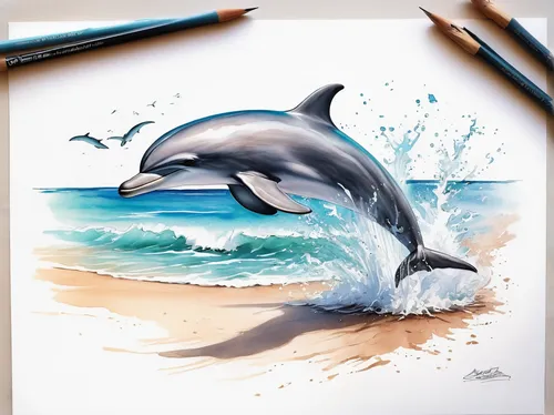 dolphin background,bottlenose dolphins,bottlenose dolphin,common bottlenose dolphin,two dolphins,oceanic dolphins,spinner dolphin,dolphins,striped dolphin,dolphin,dolphins in water,white-beaked dolphin,dolphin swimming,rough-toothed dolphin,wholphin,spotted dolphin,dusky dolphin,cetacean,common dolphins,porpoise,Conceptual Art,Oil color,Oil Color 06