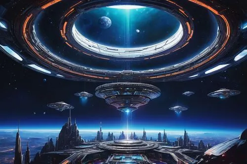 homeworld,cmdr,delamar,enterprise,skyterra,megaships,federation,cardassia,flagship,ringworld,orbital,ptu,spaceship space,sky space concept,stellaris,futuristic landscape,prospera,cyberview,alien ship,mothership,Conceptual Art,Oil color,Oil Color 12