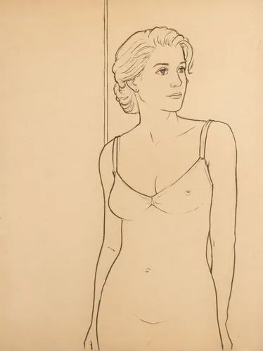 simple drawing of a woman with blonde hair in a dress near a window,a drawing of a woman in a ,rotoscoped,rotoscope,pettibon,rotoscoping,ethel barrymore - female,kitaj,Photography,Black and white phot