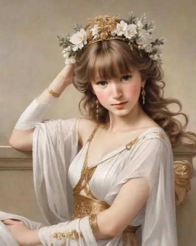 emile vernon,bouguereau,winterhalter,perugini,young girl,messalina,houdon,mikimoto,narcisse,nicaise,portrait of a girl,principessa,guccione,girl in a wreath,white lady,ariadne,bougereau,godward,jessamine,rosaline,Digital Art,Classicism