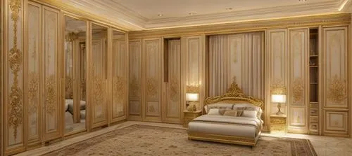 Luxury bedroom, president suit.,great room,luxury bathroom,room divider,interior decoration,ornate room,danish room,gold wall,interior design,sleeping room,gold stucco frame,interior decor,search inte