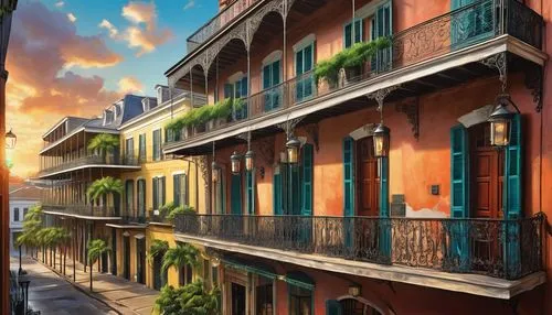 french quarters,new orleans,row houses,neworleans,rowhouses,brownstones,houses clipart,townhouses,dumaine,rowhouse,marigny,beautiful buildings,nola,townhomes,hanging houses,calcutta,windows wallpaper,row of houses,french digital background,wooden houses,Conceptual Art,Sci-Fi,Sci-Fi 06