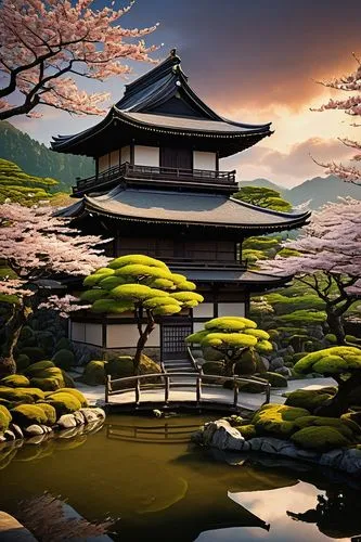 japan landscape,japon,beautiful japan,asian architecture,japan garden,japanese background,heian,the japanese tree,japanese art,golden pavilion,the golden pavilion,japanese sakura background,japanese garden,kyoto,japanese floral background,japans,japanese garden ornament,teahouses,japanese shrine,japanese culture,Art,Classical Oil Painting,Classical Oil Painting 32