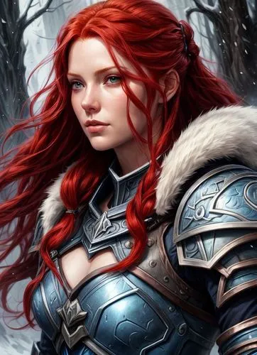 female warrior,red-haired,dwarf sundheim,massively multiplayer online role-playing game,fantasy portrait,heroic fantasy,winterblueher,eufiliya,fantasy woman,celtic queen,red,fantasy art,red head,elza,sterntaler,red skin,paladin,warrior woman,redheads,catarina