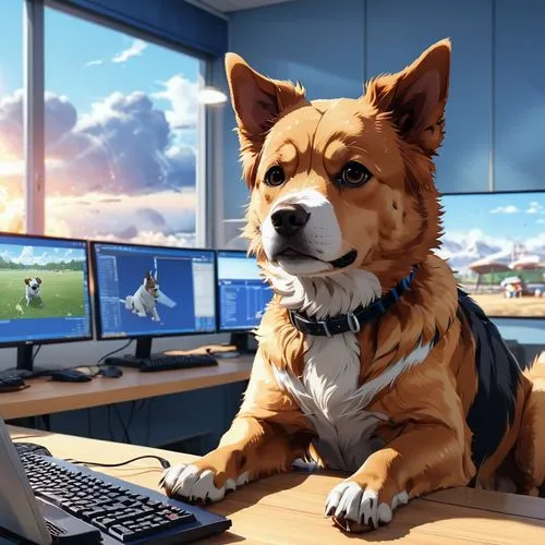 garrison,corgi,office worker,ein,blur office background,welschcorgi,Photography,General,Realistic