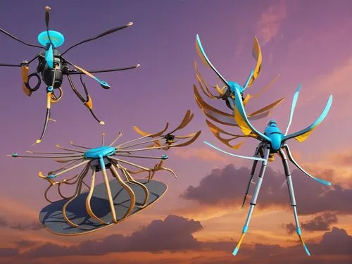 three birds in the air with one flying,mosquitos,bacteriophages,bacteriophage,parasitoid,butterflyer,buterflies,Photography,General,Realistic