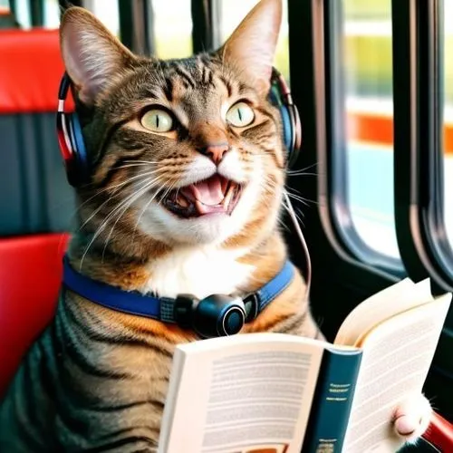 Gato risonho, olhando mané,funny cat,read a book,train ride,cat image,cat european,reader,train compartment,to study,reading,relaxing reading,bookmark,book einmerker,bookworm,reading owl,publish a boo