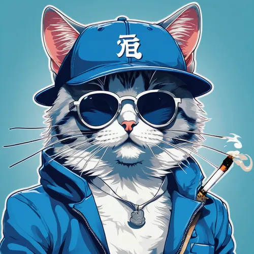 soundcloud icon,cat on a blue background,cat vector,pubg mascot,vector illustration,cartoon cat,twitch icon,blogger icon,katz,hiphop,adobe illustrator,sakana,young cat,baseball coach,cat sparrow,illustrator,lab mouse icon,sensei,cat kawaii,drug icon,Illustration,Japanese style,Japanese Style 04