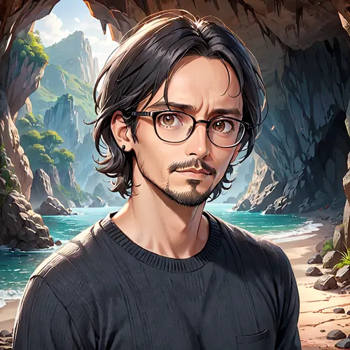 portrait background,game illustration,cg artwork,sea cave,fantasy portrait,kojima,world digital painting,cave man,sea caves,custom portrait,beach background,bodhi,lokportrait,cave tour,author,artist portrait,cliff,studio ghibli,tigers nest,sci fiction illustration,Anime,Anime,General