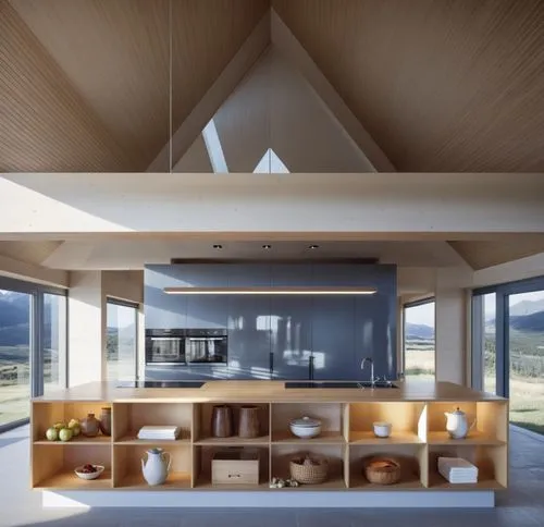 Interior Design,there is an open room with wood and glass in the house,snohetta,cubic house,associati,dunes house,interior modern design,modern living room,Photography,General,Realistic