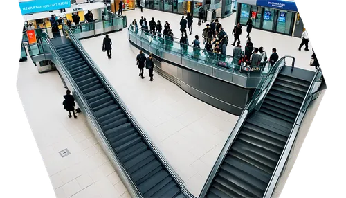 escalator,metro escalator,moving walkway,conveyor belt,electronic signage,berlin brandenburg airport,baggage hall,advertising banners,queue area,shopping mall,station concourse,principal market,roller platform,maglev,conveyor,handrails,interactive kiosk,advertising campaigns,digital advertising,market introduction,Conceptual Art,Fantasy,Fantasy 14