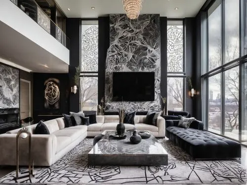 luxury home interior,contemporary decor,modern decor,interior modern design,interior design,minotti,modern living room,apartment lounge,interior decor,interior decoration,art deco,penthouses,andaz,livingroom,living room,donghia,lobby,mahdavi,wallcovering,modern style,Illustration,Black and White,Black and White 11